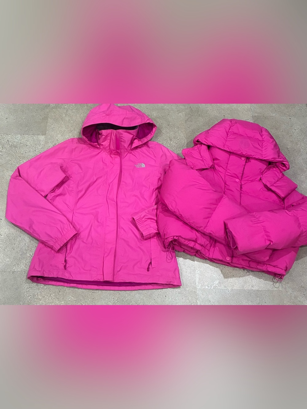 Womens LULULEMON/NORTH FACE Wunder Puff Down Cropped Coat & Hyvent Jacket, sz 8